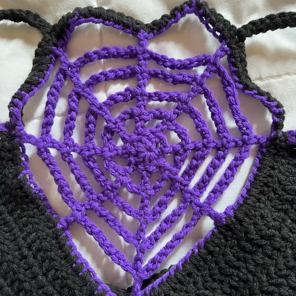 Handmade Crochet Spider Web Crop Top - Picture 3 of 5
